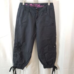 O'Neill Charcoal Ankle Pants with Fuchsia Details